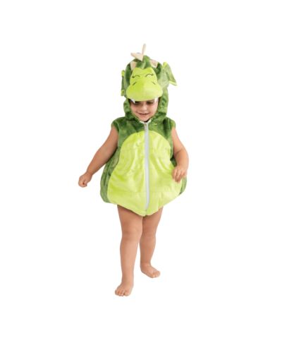 Green Dragon Hooded Romper Costume - Infants Boys
