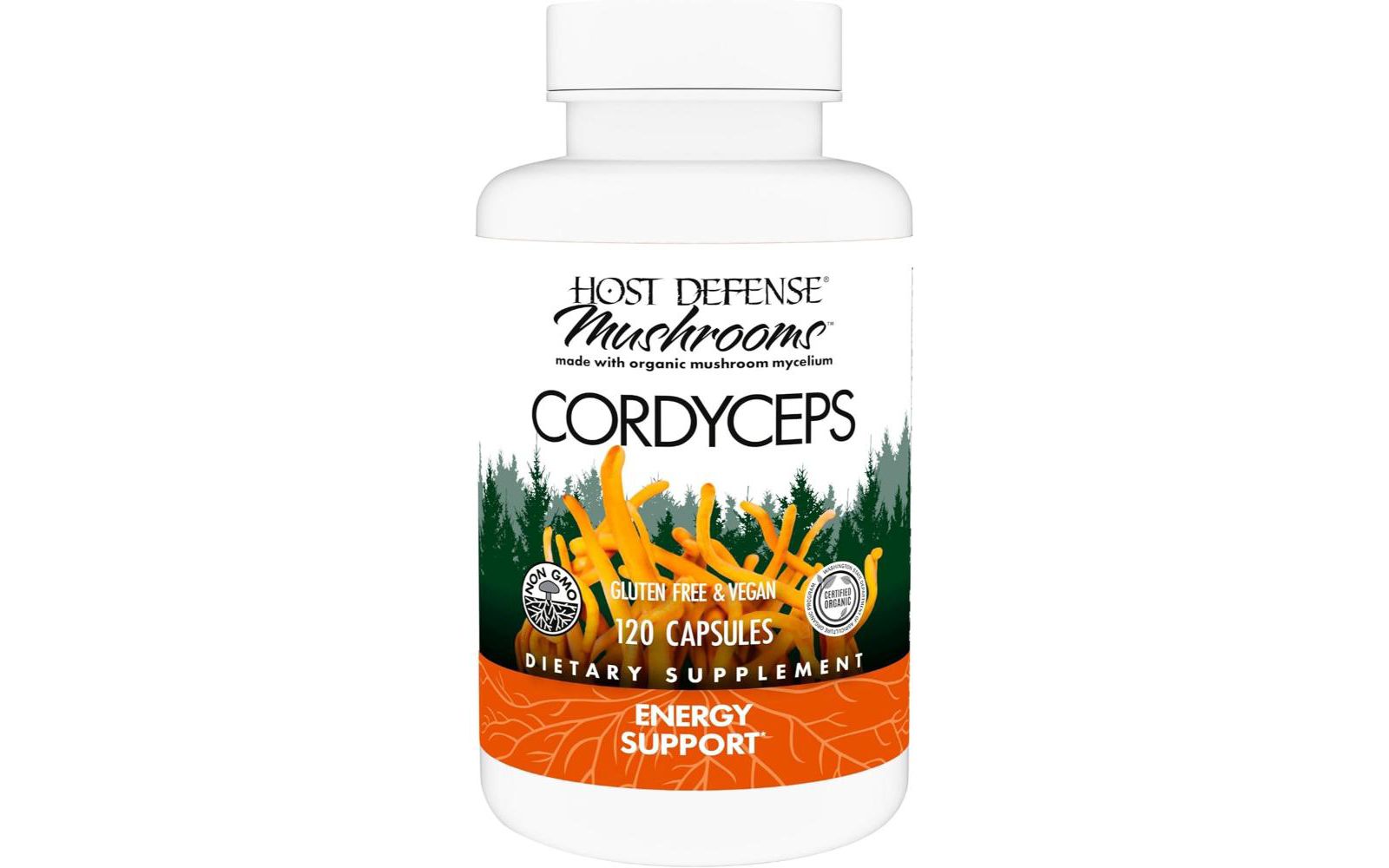 Host Defense Cordyceps Capsules - Immune and Energy Support - 120 Capsules