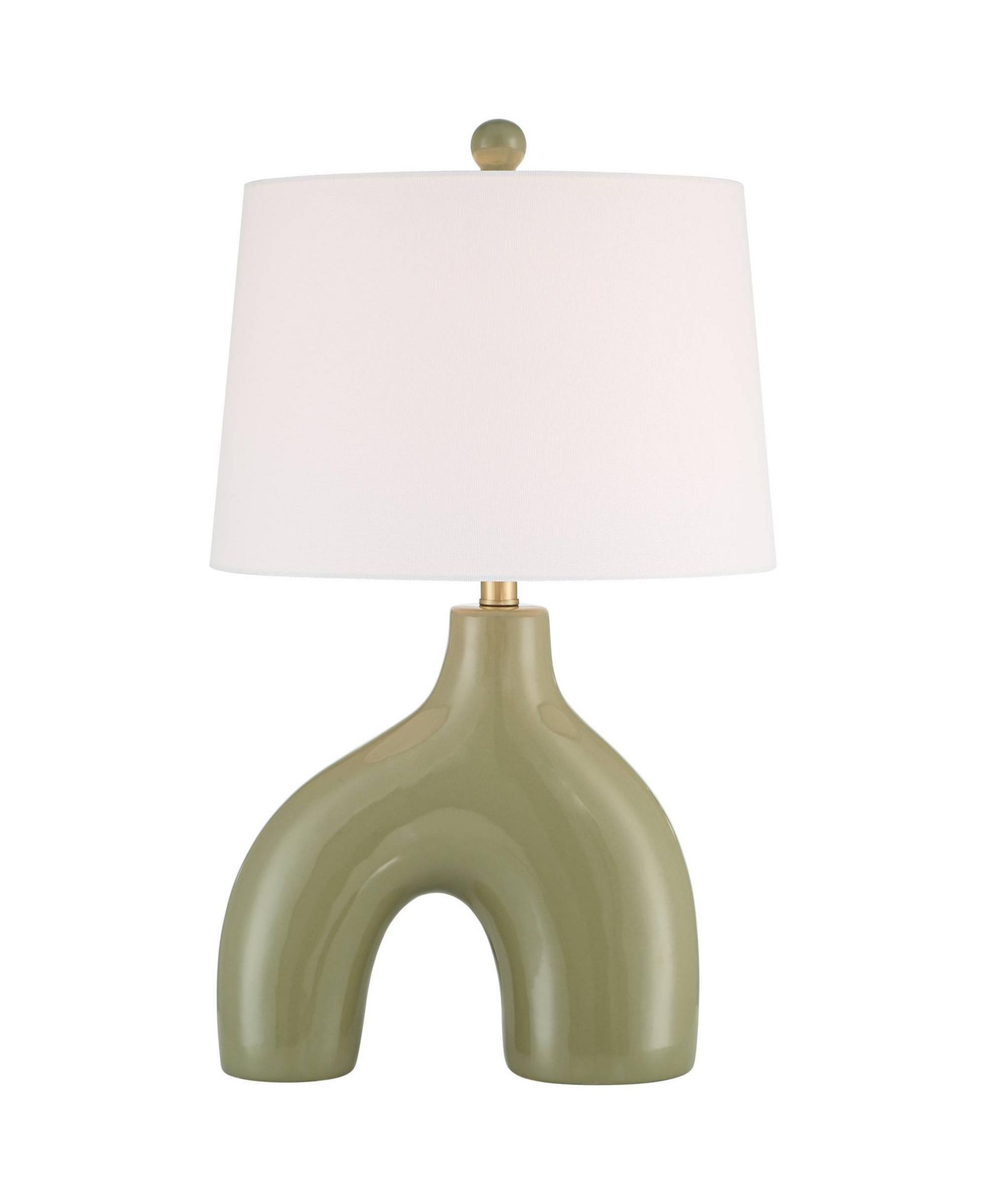 360 Lighting Lyrah настольная лампа Mid Century Modern 25'' High, зеленая керамика, белый абажур