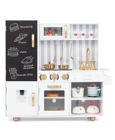Hongge Real Sounds and Lights 7-Piece Play Kitchen, Ages 3-8