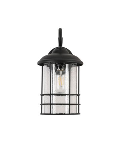 Уличный настенный фонарь Flynama 1-Light Textured Black Dusk to Dawn с LED
