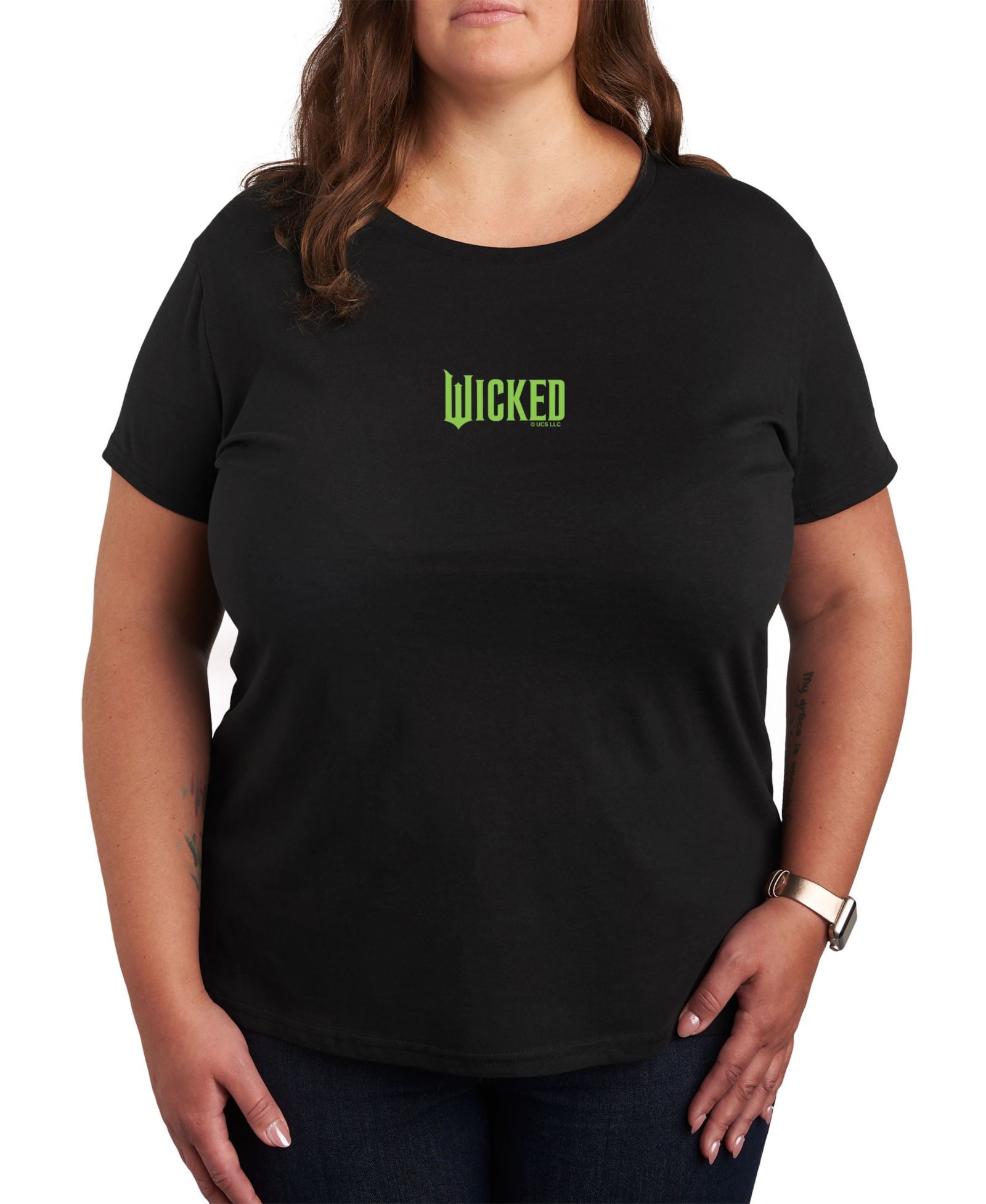 Футболка Hybrid Apparel Plus Size Wicked Elphaba Green Logo Graphic Tee