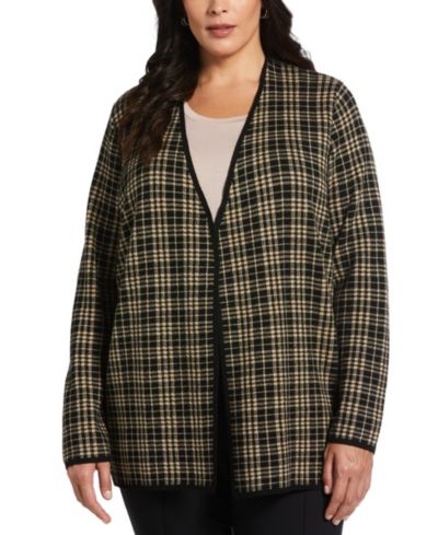 Rafaella Plus Size Кардиган в клетку Jacquard Flyaway