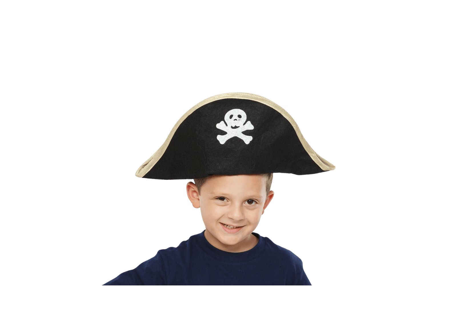 Dress Up America Kids Costume Pirate Hat - Black