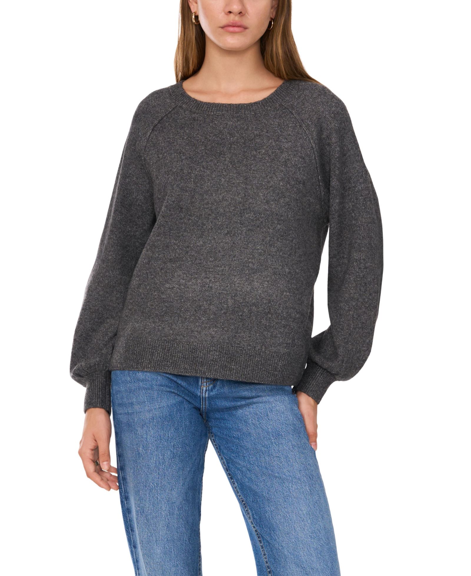 Vince Camuto Women's Crew Neck Raglan Puff-Sleeve Sweater