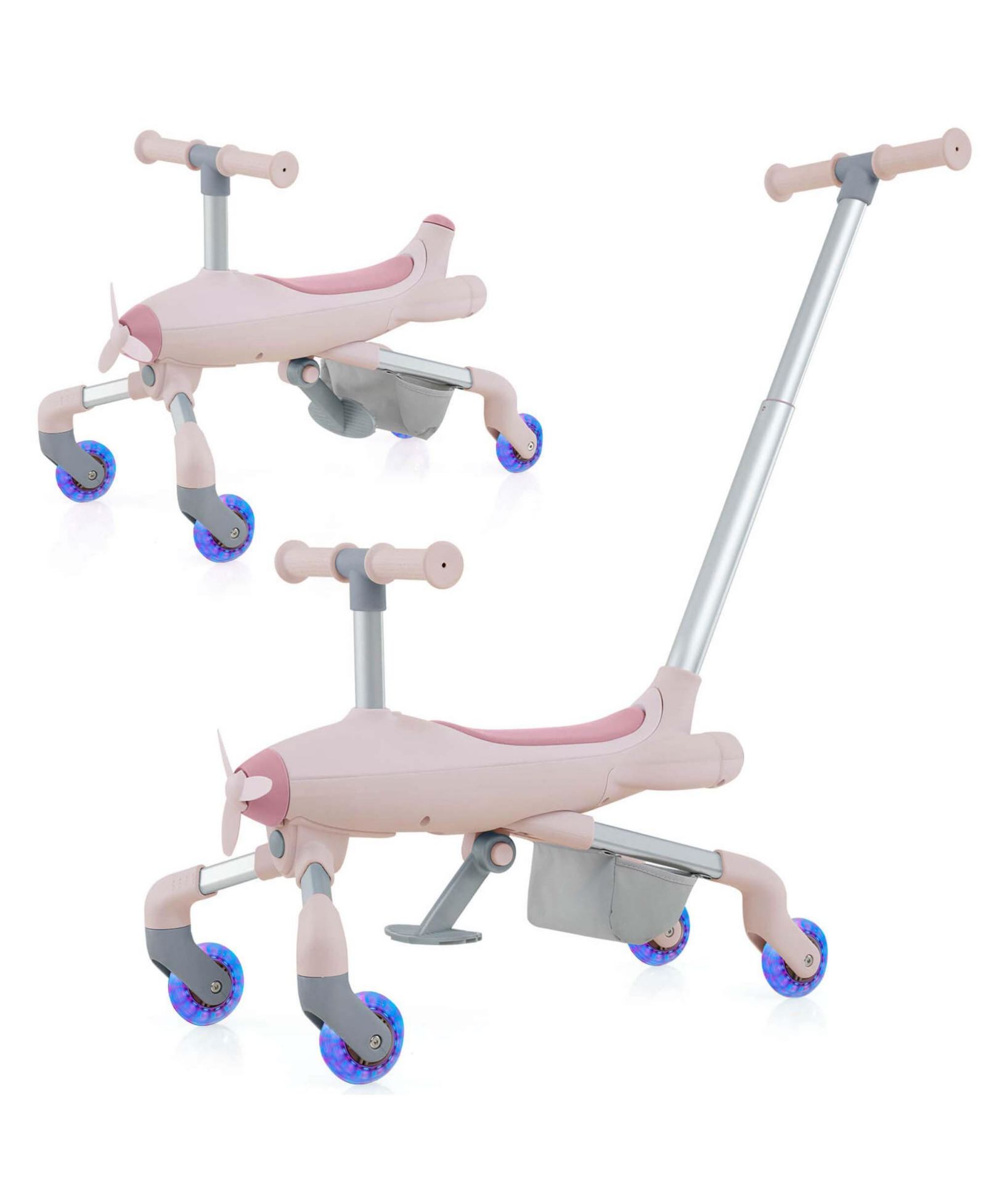 Детская машина-каталка 2-в-1 с колесами LED Lighted Wheels