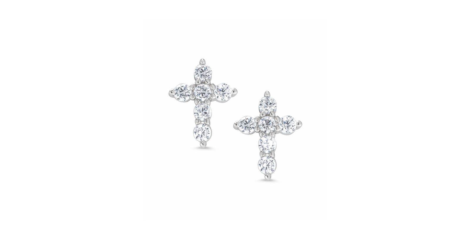 Серьги Lily Nily Girls CZ Cross Stud из стерлингового серебра