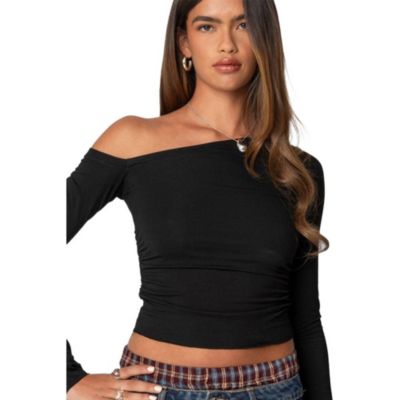 Топ Edikted Женский Stacie Asymmetric Long Sleeve