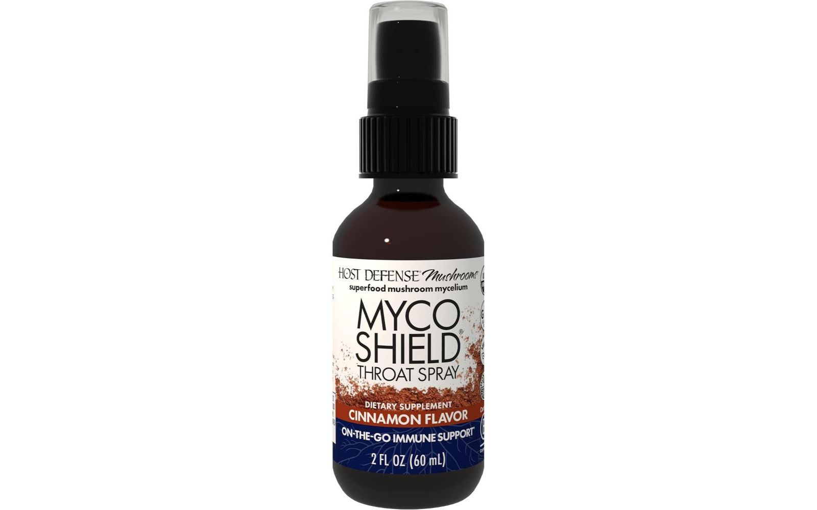 Спрей для горла Host Defense MycoShield с грибами Chaga, Reishi, Turkey Tail, мятный, 2 fl oz (142 Servings)