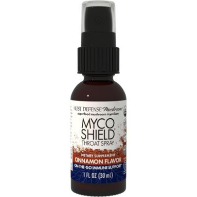 Host Defense MycoShield Throat Spray - Immune Health Support with Chaga, Reishi, Turkey Tail and More - Winter Mist, 1 fl oz (71 Servings)