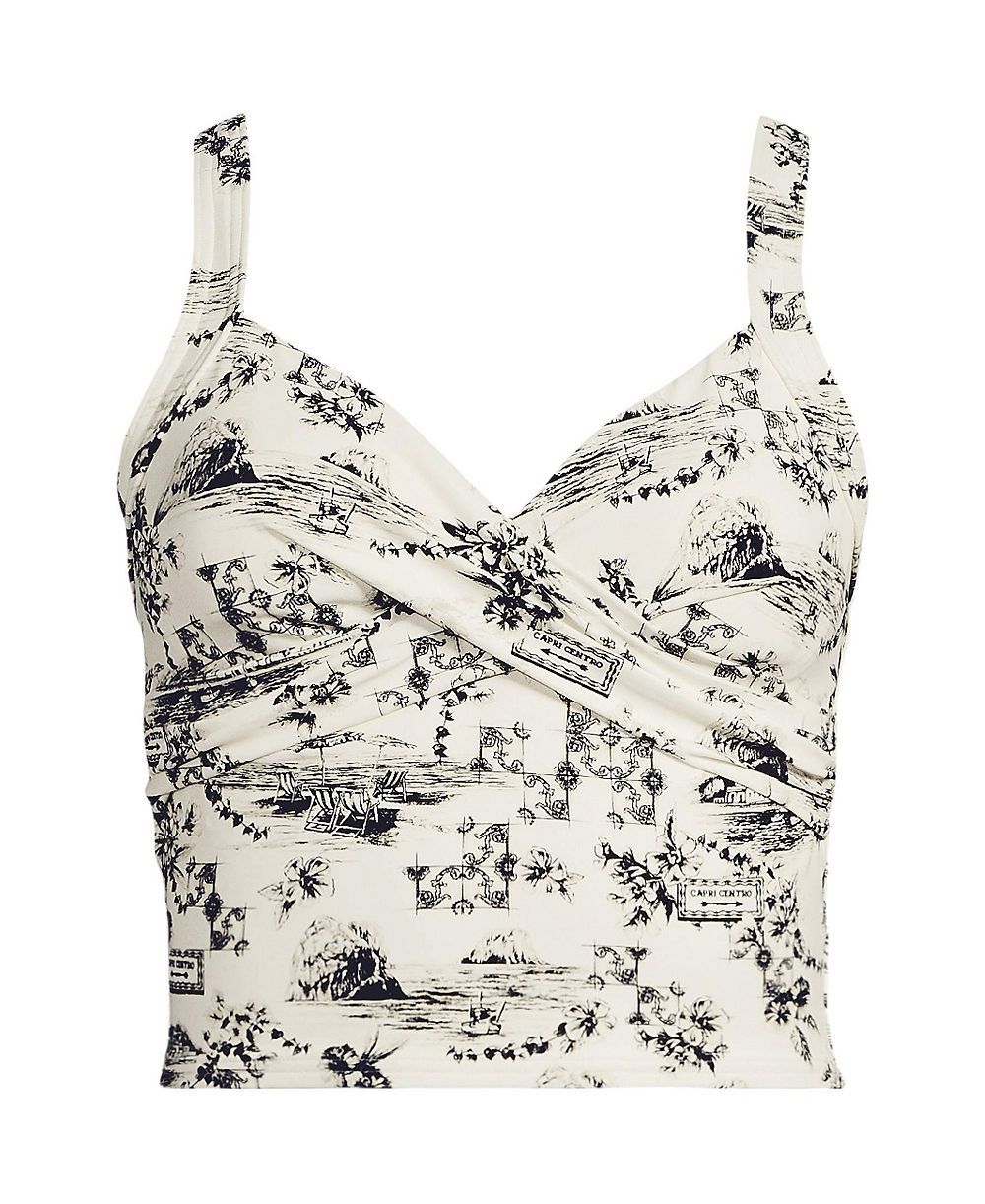 Женская майка-мидкини Lands' End Plus Size Sweetheart Wrap