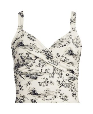 Lands' End Women's Plus Size Sweetheart Wrap Midkini Top