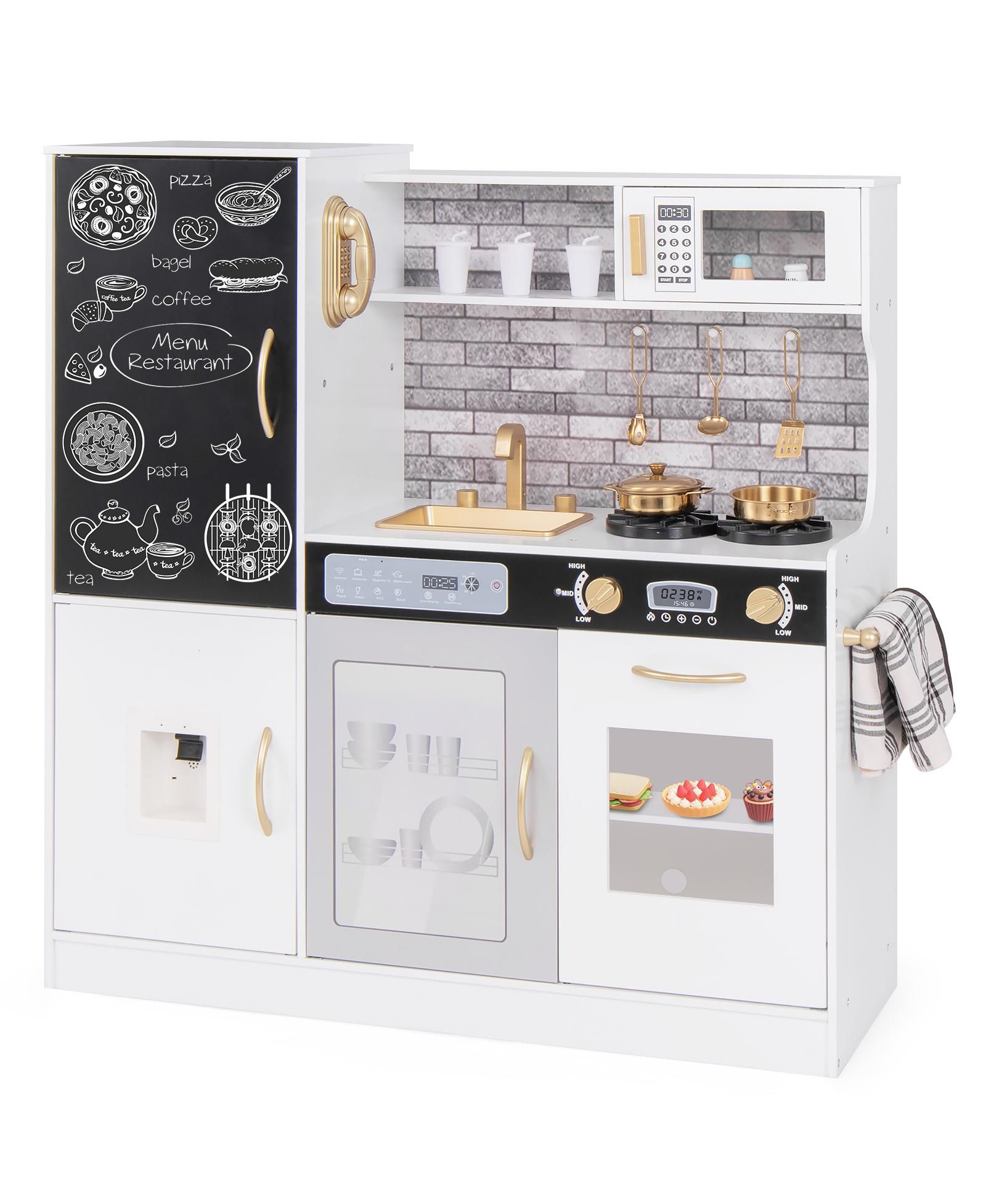 Kids Play Kitchen Set with Stove, Oven, Sink and Utensils, Ages 3+