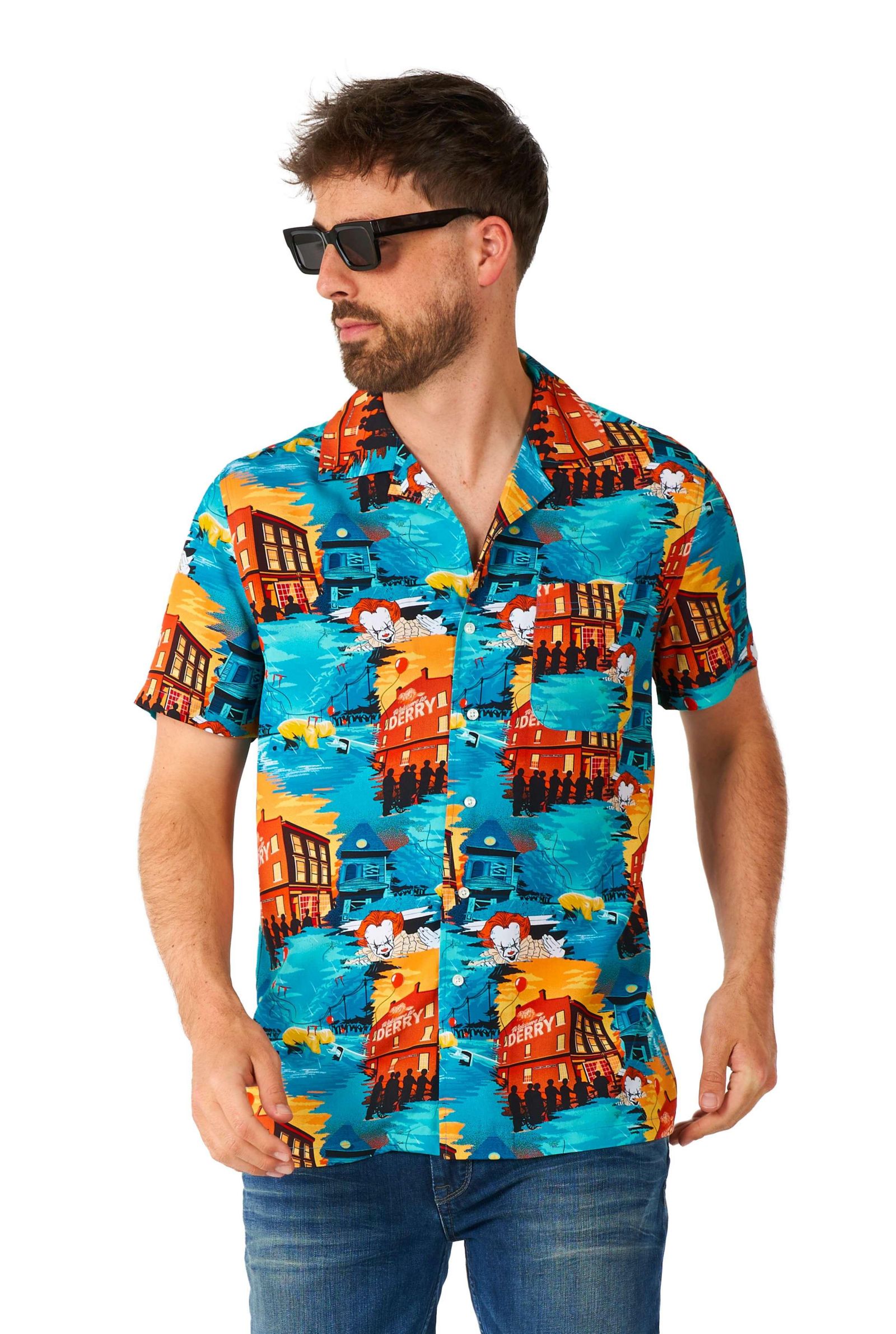 Мужская рубашка OppoSuits Men's Official IT Hawaii, разноцветная, с коротким рукавом