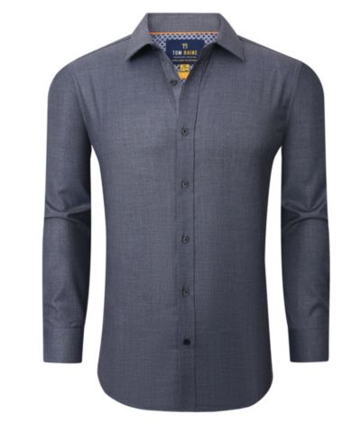 Tom Baine Мужская рубашка Button Down из эластичного денима