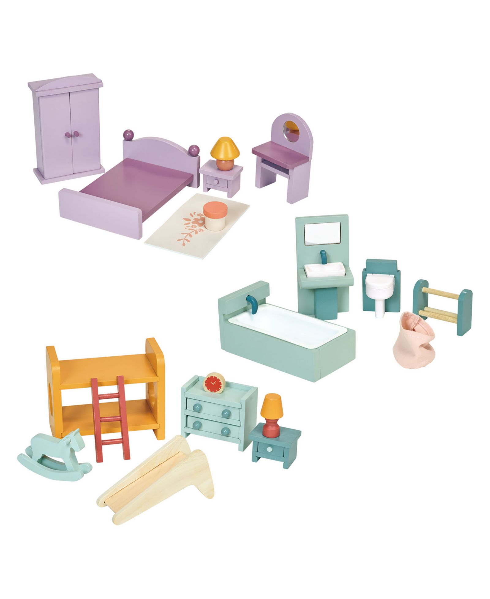 Mentari Toys комплект деревянной мебели для кукольного домика, 3 предмета, возраст 3+
