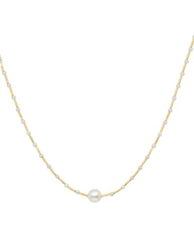 EFFY® Cultured Freshwater Pearl (2-1/2 & 8-1/2mm) Collar Necklace in 14k Gold, 14-3/4" + 1-1/4" extender