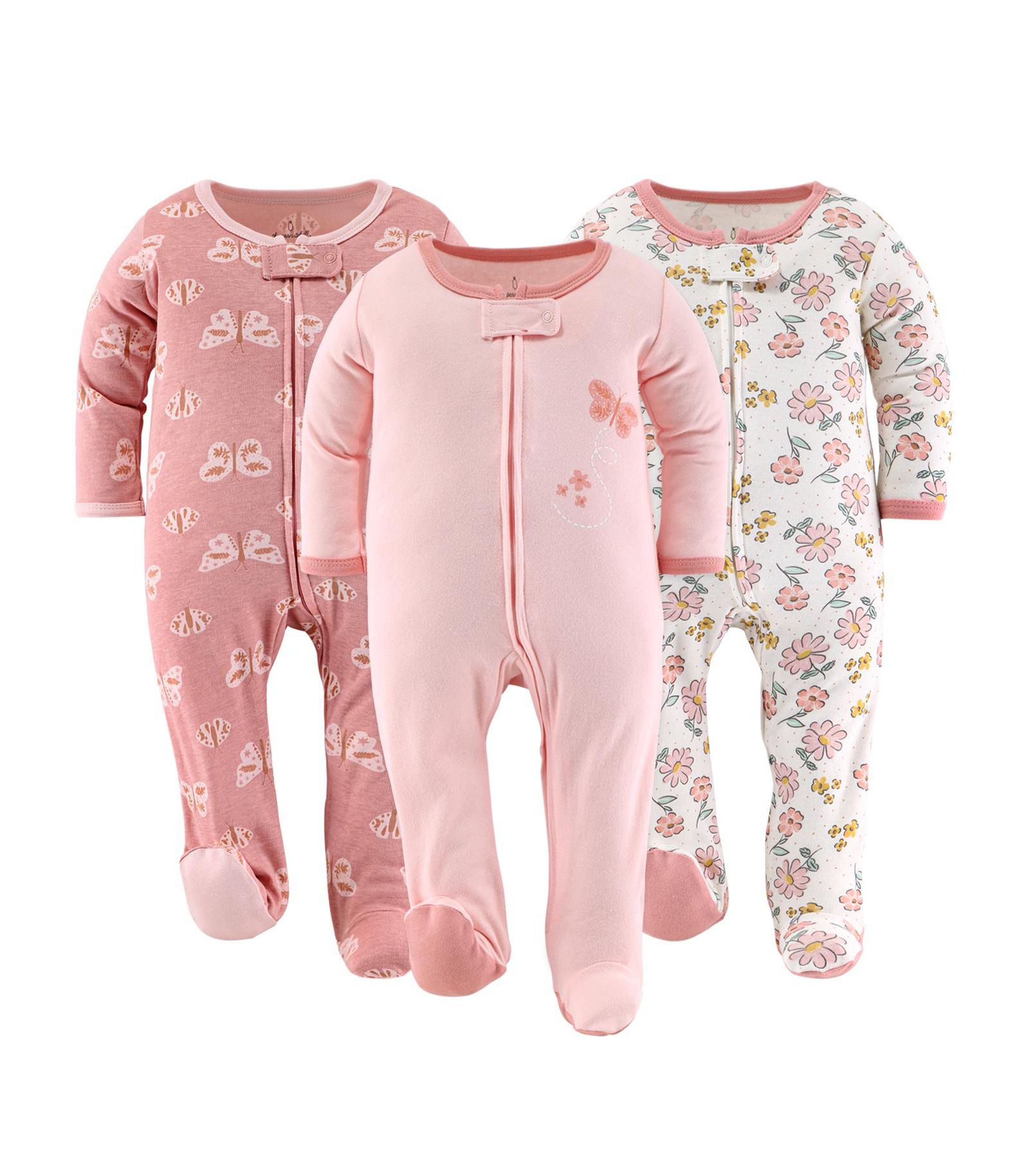 Детские комбинезоны Peanutshell Baby Girls Boho Butterfly, набор 3 шт