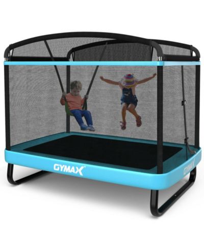 Gymax 6FT Recreational Kids Trampoline W/Swing Safety Enclosure Indoor/Outdoor Orange