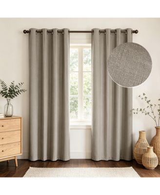 Парные шторы из льна Linen Slub Blackout Grommet, 52"x84"