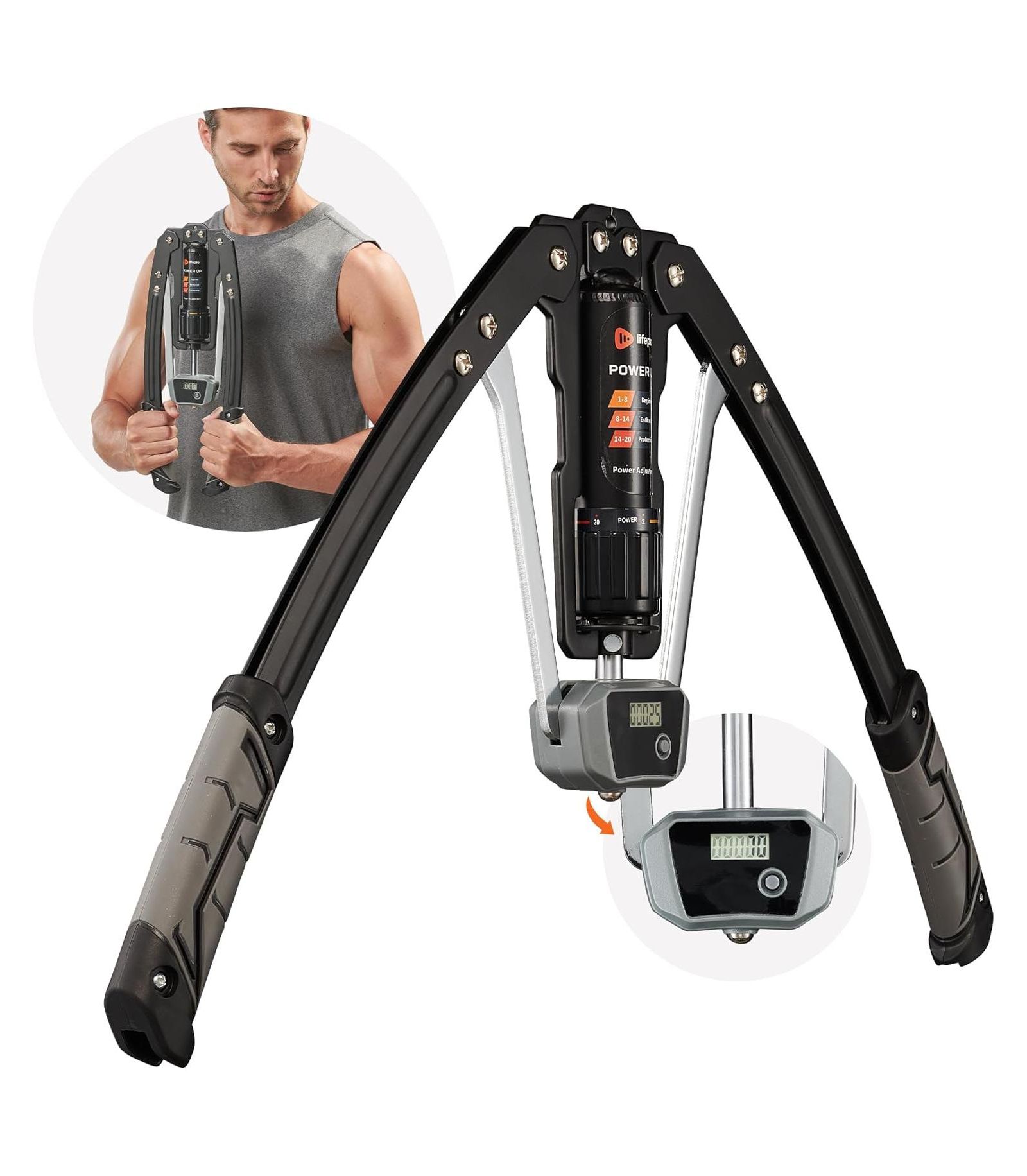 Гидравлический тренажер LifePro Adjustable Hydraulic Power Twister Arm & Chest Exerciser 22-440lbs для силовых тренировок