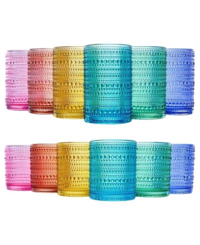 Набор цветных стаканов The Wine Savant Hobnail Beaded, 12 шт.