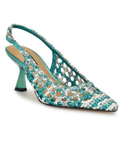 Женские туфли Nine West Madalene Woven Slingback Kitten Heel Pumps
