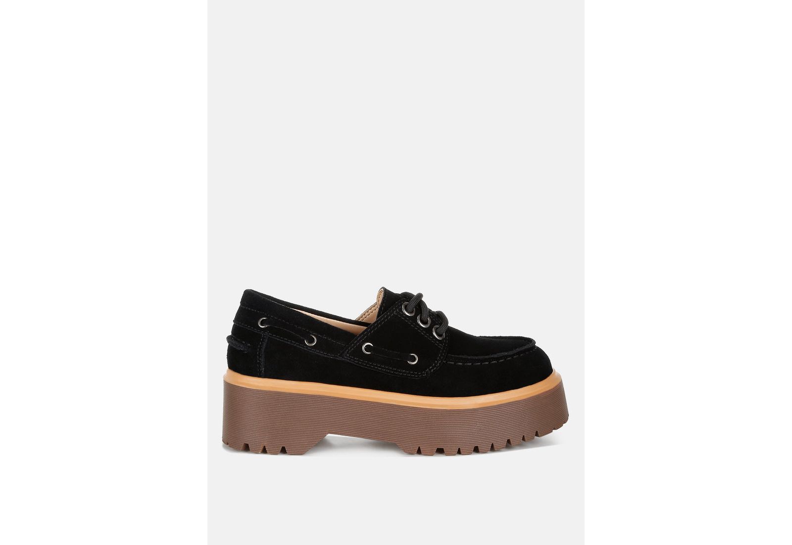 Rag and Co Womens Cuckatoos Chunky Suede Oxford Loafers