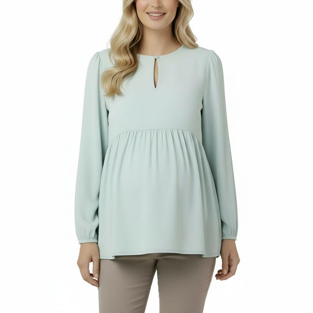 Женская блузка Motherhood Maternity Long Sleeve Empire Waist Keyhole Woven