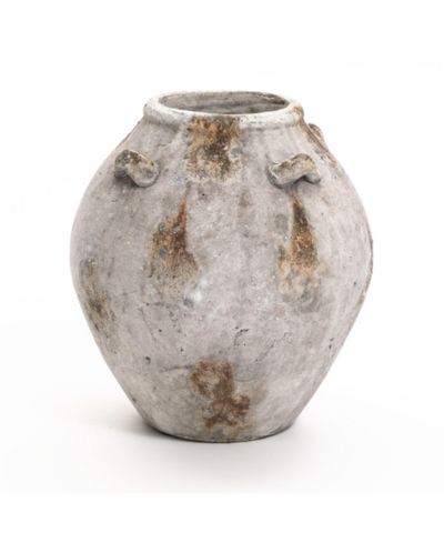 Ваза LuxenHome Mottled Brown and White Terracotta 12-Inch Tall для дома и улицы
