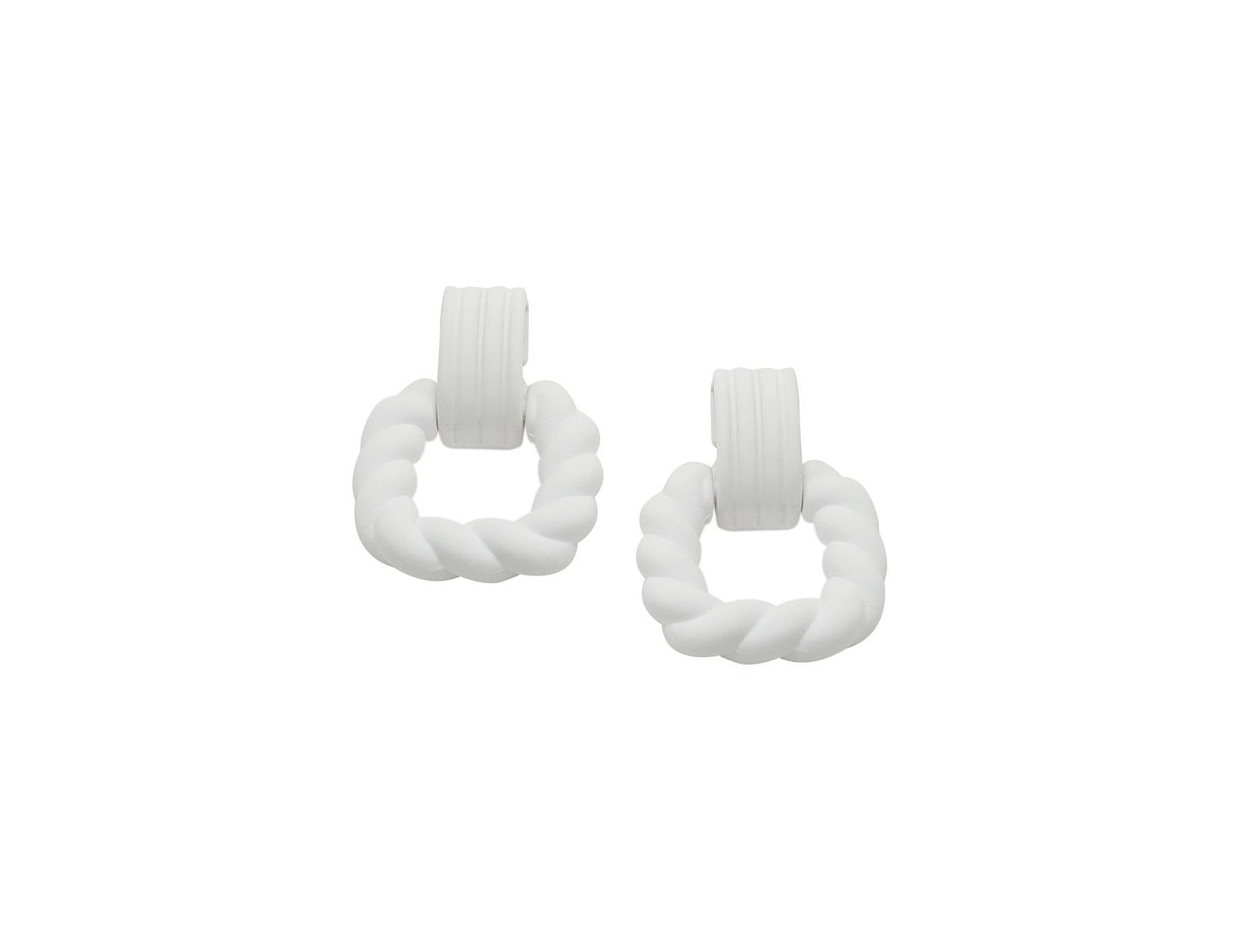 SOHI White Rope Drop Earrings