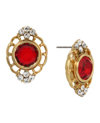 Серьги-гвоздики 2028 Crystal Filigree Button