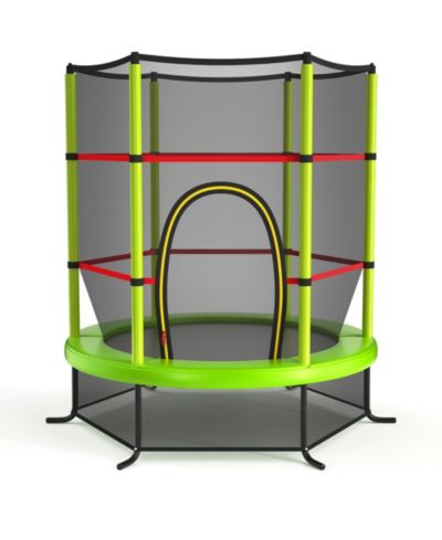 Gymax 55'' Recreational Trampoline for Kids Toddler Trampoline w/ Enclosure Net