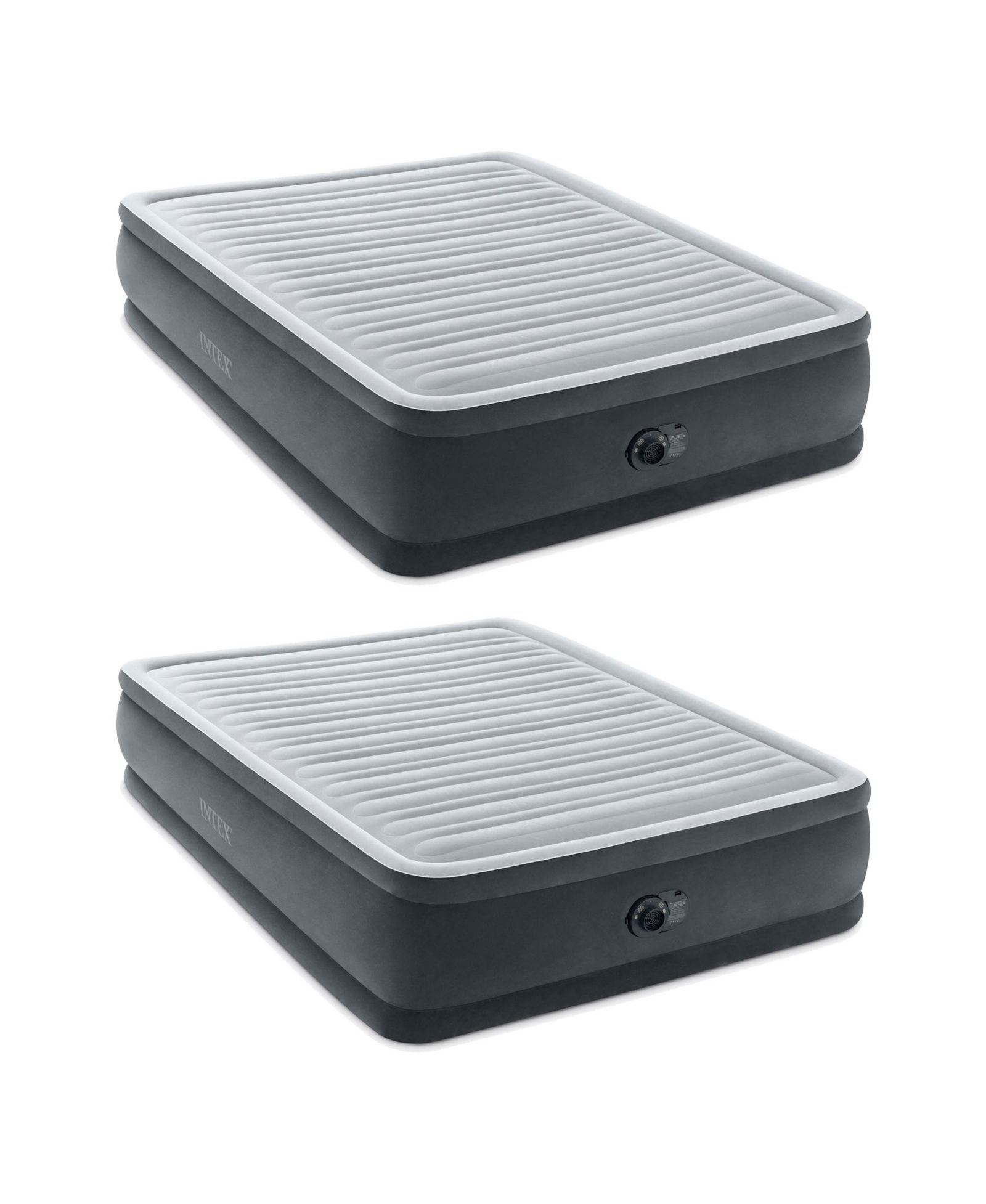 Intex 64413ED Elevated Dura Beam Fiber Tech Airbed with Pump, Queen (2 Pack)