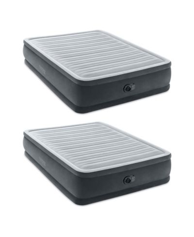 Надувной матрас Intex 64413ED Dura Beam Fiber Tech с насосом, Queen (2 шт.)
