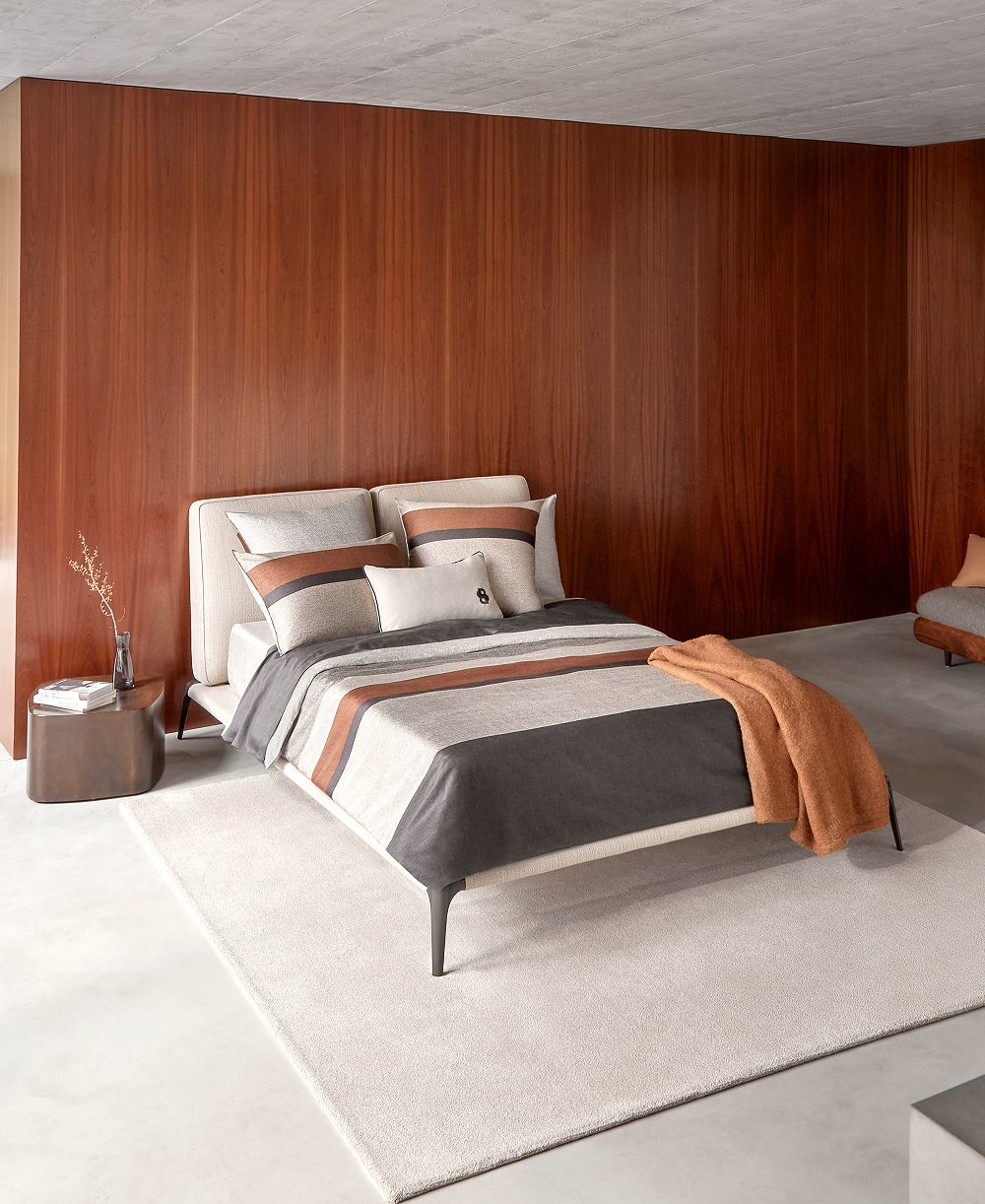 Boss Home by Hugo Boss Carlow 300 Thread Count Cotton Sateen Flat Sheet, Full/Queen