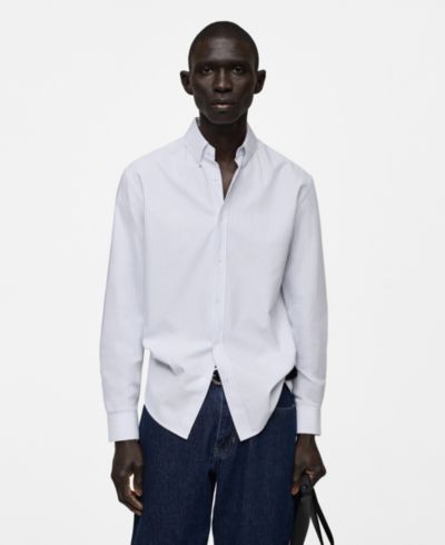 Mango Men's Slim-Fit Kodak-Striped Cotton Shirt