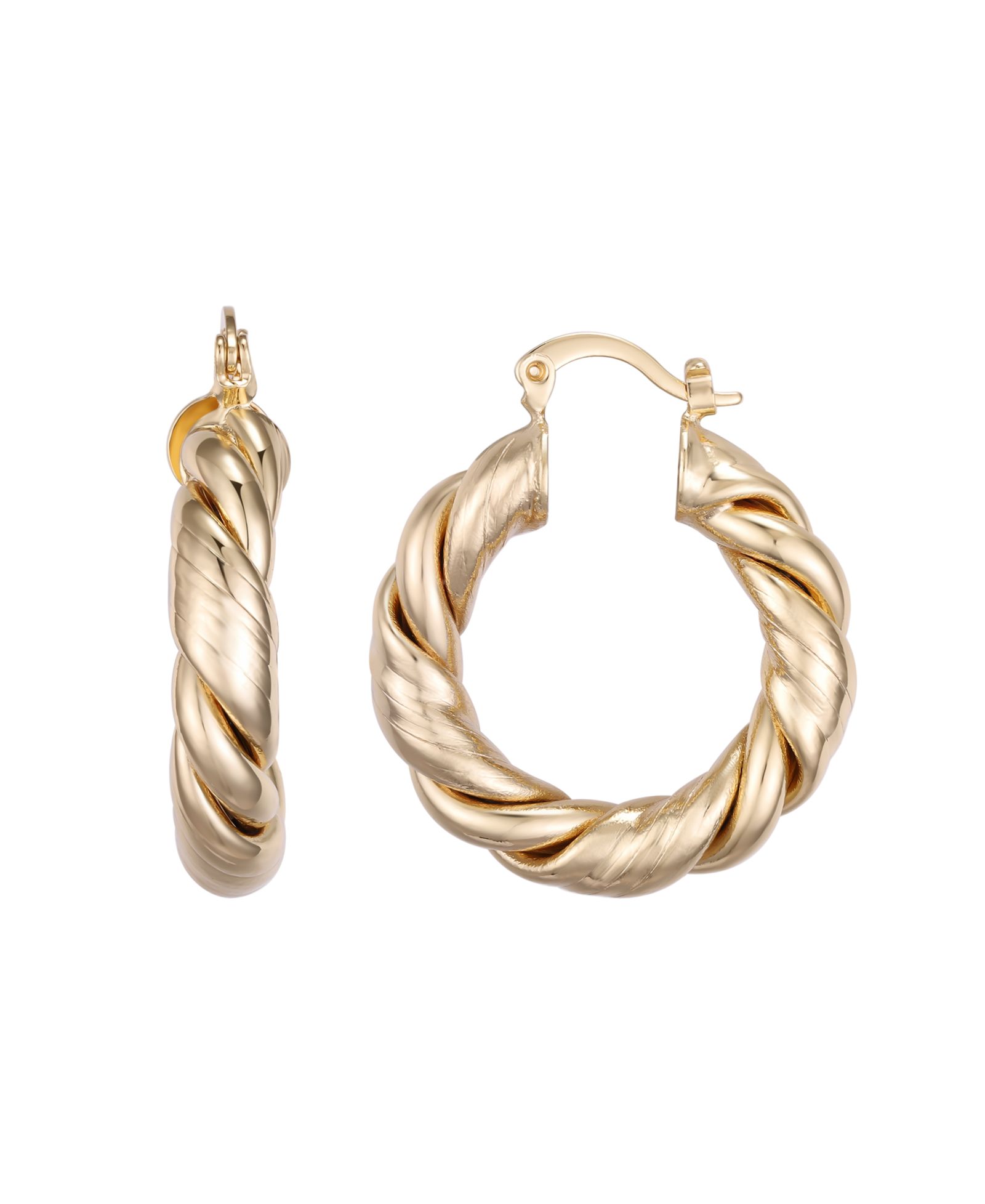 Серьги Macy's Gold-Plated Twist Hoop