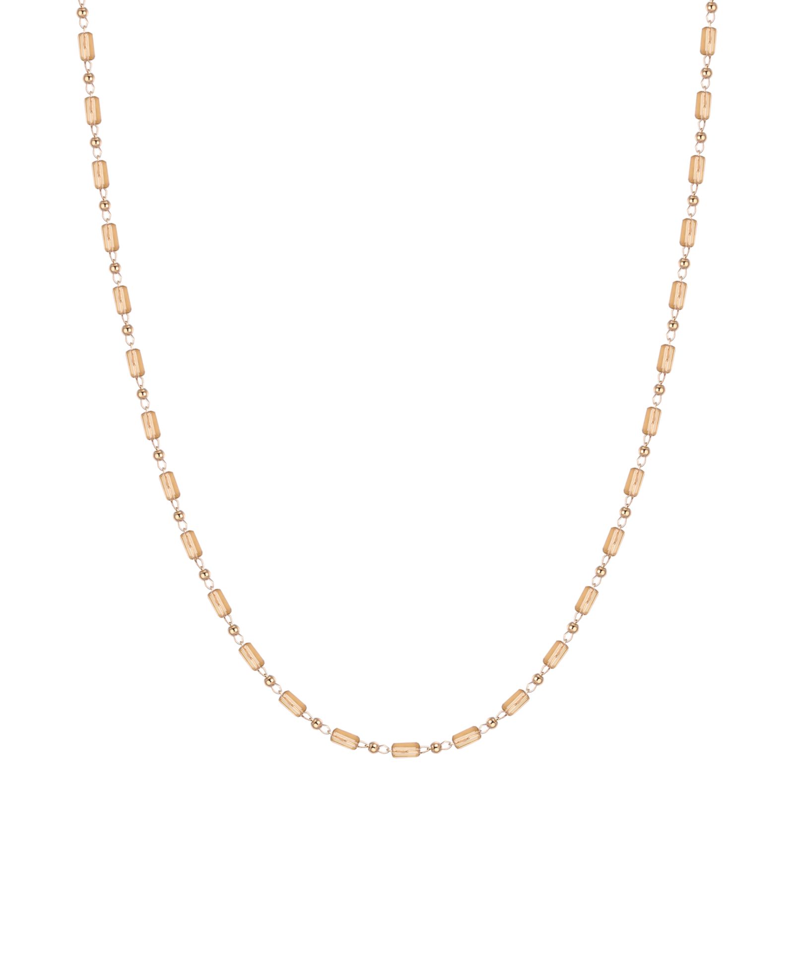 Macy's Gold-Plated Beige Crystal Long Necklace