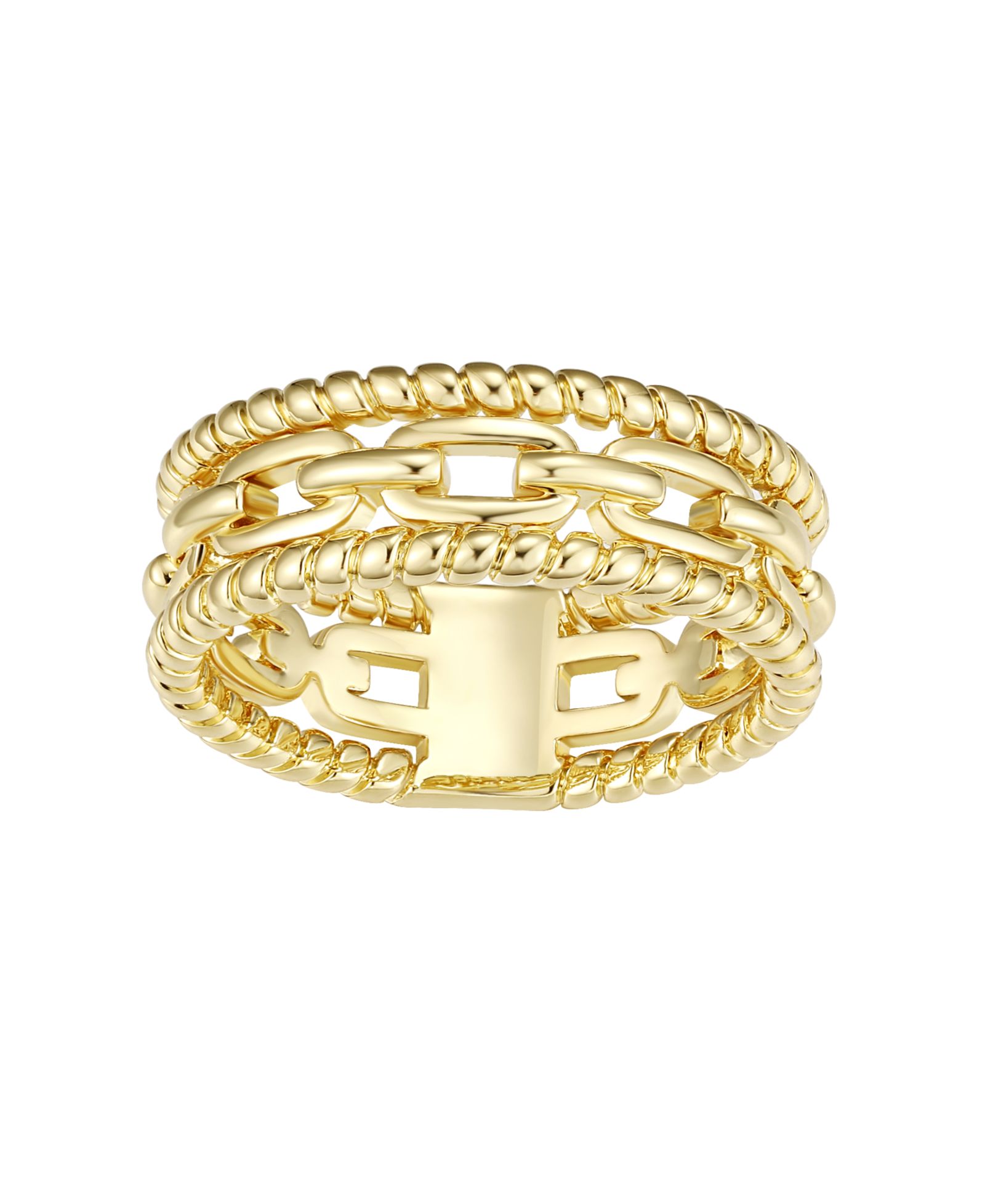Macy's кольцо Statement Gold-Plated Link