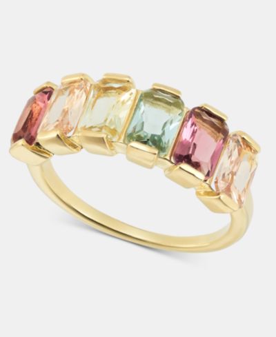Кольцо Charter Club Gold-Tone Multicolor Crystal