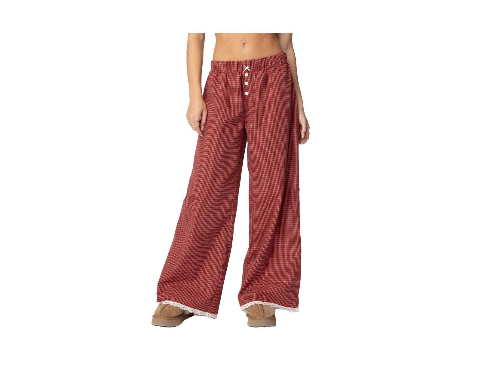 Женские Edikted Dakota Plaid Pants