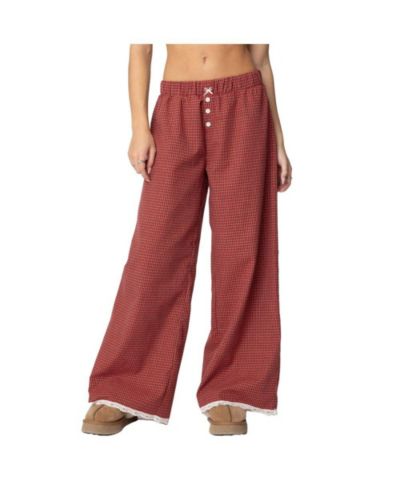 Edikted Women's Dakota Plaid Pants