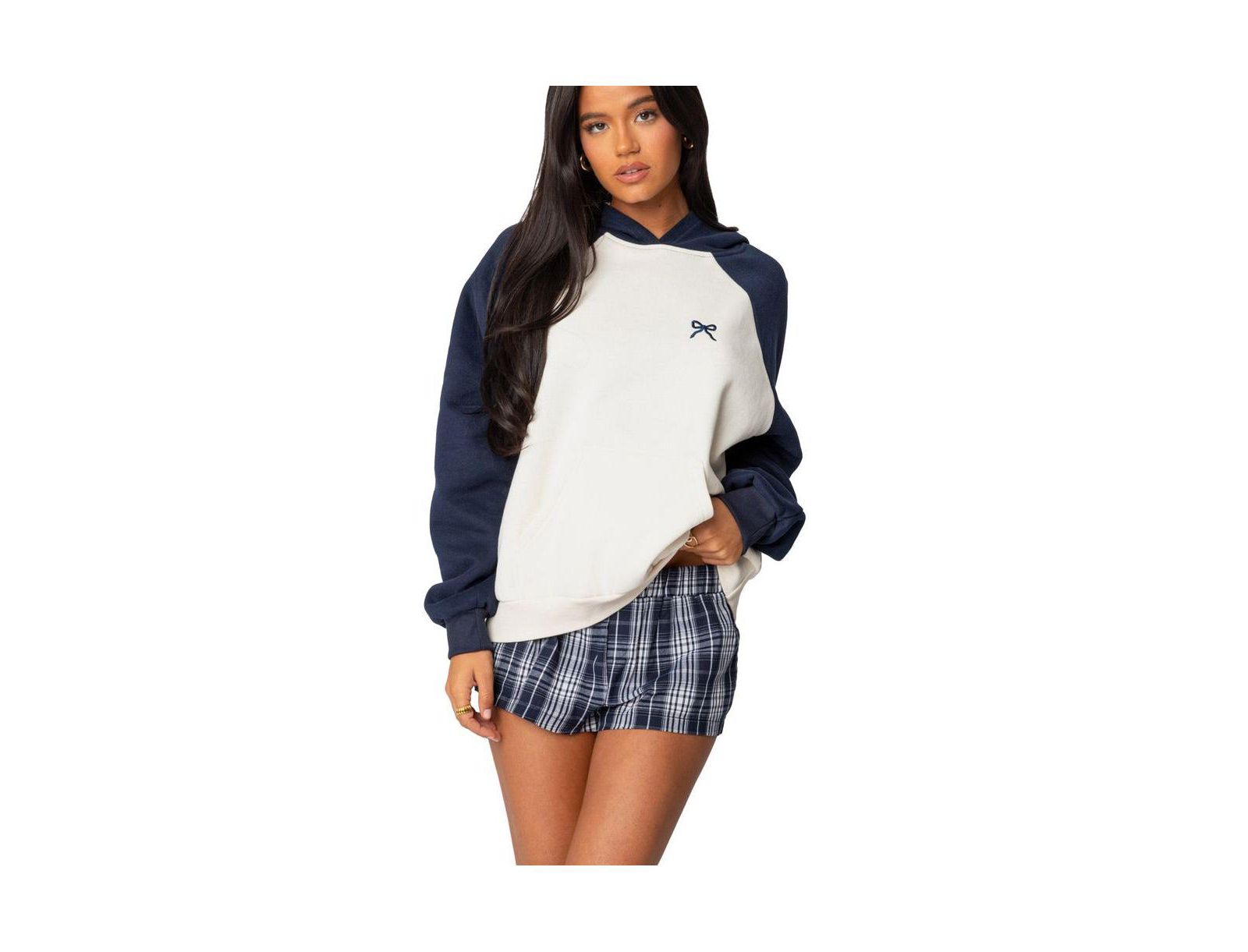 Edikted Women's Raglan Bow Oversized Hoodie
