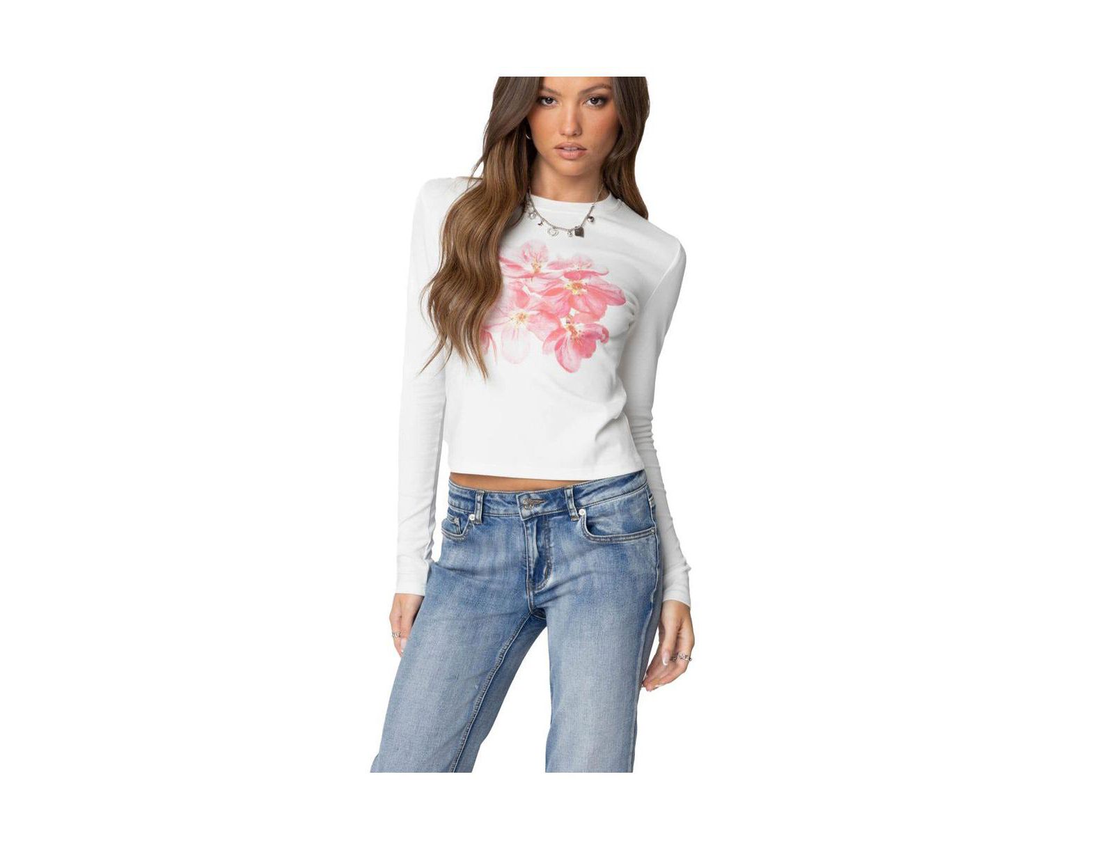 Edikted Women's Blossom Long Sleeve T Shirt
