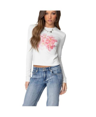 Edikted Women's Blossom Long Sleeve T Shirt