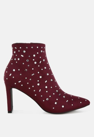 Rag and Co Womens Sakura Diamante Embellished Microfiber Boots