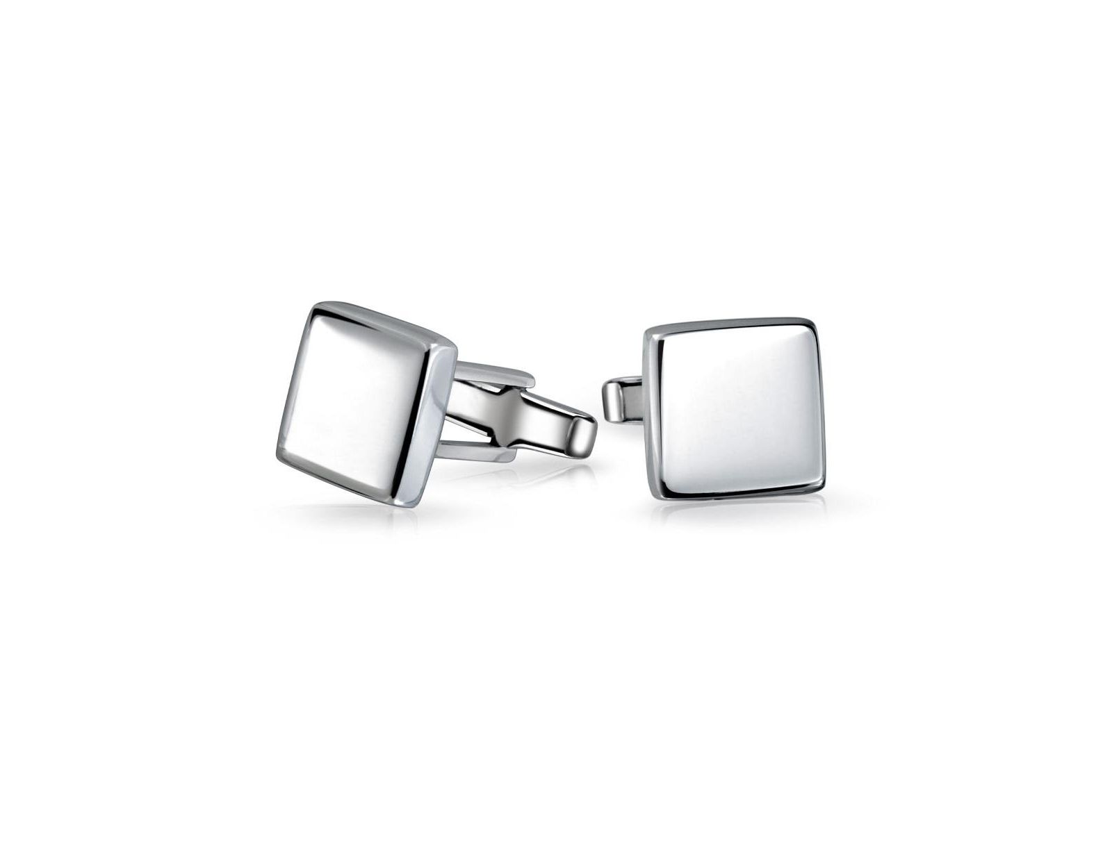 Запонки без камней от Bling Jewelry, стерлинговое серебро