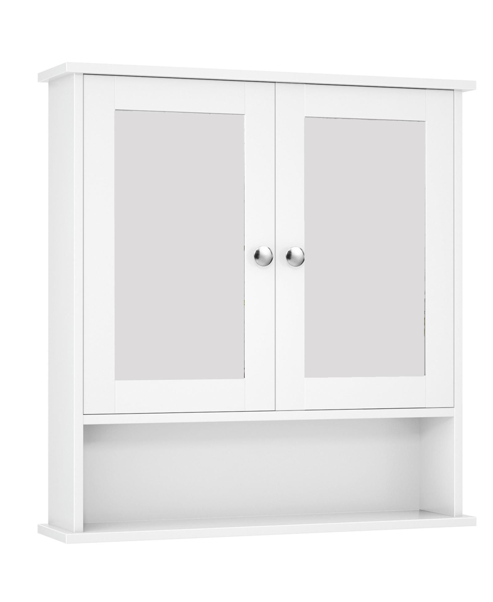 SUGIFT Bathroom Wall Mount Mirror Cabinet Organizer-White