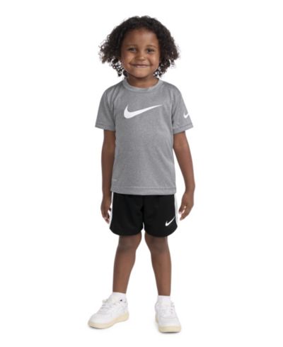 Nike Boys' Toddler 2T-4T Dri-FIT Swoosh T-Shirt and Shorts, 2-Piece Set